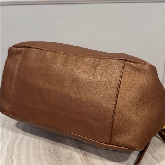 Coach Bag Parker Pleated Brown Metallic Soft Leather Shoulder Bag - Picture 9 of 16